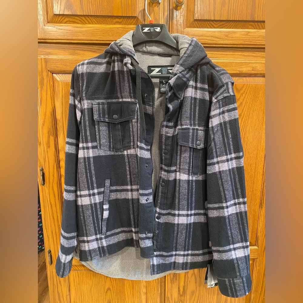 Men’s size large thermal lined flannel jacket from Z1R NWT